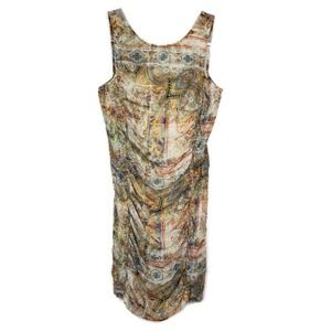 Zara paisley tank style dress with side ruching